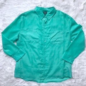Teal Button up blouse